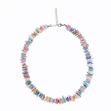 Hawaiian Style Puka Shell Seashell Beaded Choker Necklace Handmade Adjustable Chain Clam Chip Clavic...