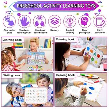 LYASILGC Busy Book for Toddlers 1-3, Toddler Educational Toys, 32 Themes Preschool Learning Activiti...