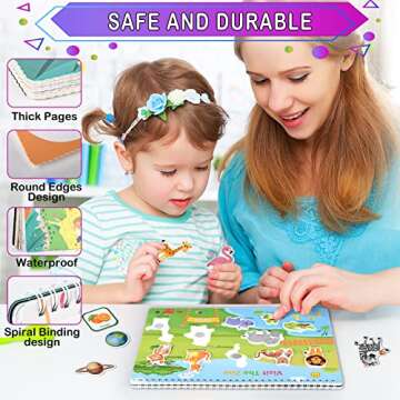 LYASILGC Busy Book for Toddlers 1-3, Toddler Educational Toys, 32 Themes Preschool Learning Activities Resources, Montessori Busy Book, Autism Sensory Toys for Boy & Girl, Develops Fine Motor Skills