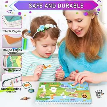 LYASILGC Busy Book for Toddlers 1-3, Toddler Educational Toys, 32 Themes Preschool Learning Activities Resources, Montessori Busy Book, Autism Sensory Toys for Boy & Girl, Develops Fine Motor Skills
