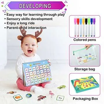LYASILGC Busy Book for Toddlers 1-3, Toddler Educational Toys, 32 Themes Preschool Learning Activities Resources, Montessori Busy Book, Autism Sensory Toys for Boy & Girl, Develops Fine Motor Skills