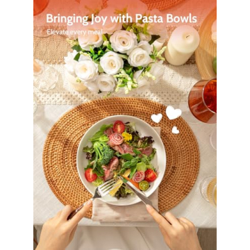 Sweese Pasta Bowls Set of 6 - Microwave Dishwasher Safe