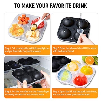 Cusbus Large Ice Cube Trays for Whiskey and Cocktails