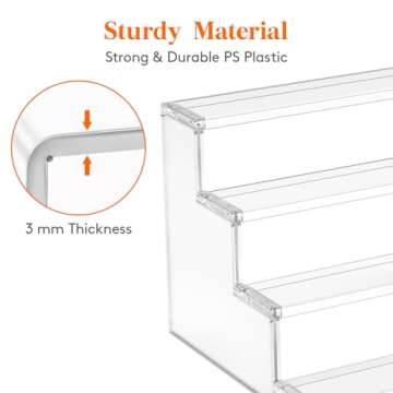 Lifewit 4 Tier Clear Display Risers Stand, 12 Inch Plastic Risers for Display, Plastic Organizers for Figures, Cupcake, Perfume, Dessert, Desktop Display Stand for Organize and Decoration, 1pack
