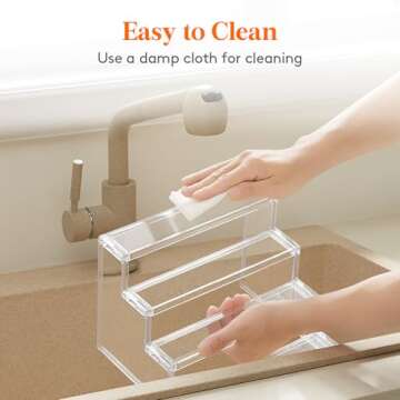 Lifewit 4 Tier Clear Display Risers Stand, 12 Inch Plastic Risers for Display, Plastic Organizers for Figures, Cupcake, Perfume, Dessert, Desktop Display Stand for Organize and Decoration, 1pack