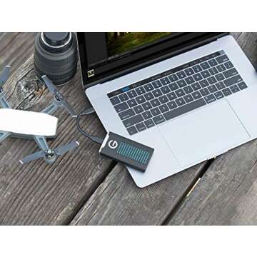 G-Technology 2TB G-DRIVE mobile SSD Durable Portable External Storage - USB-C (USB 3.1), Up to 560 MB/s - 0G06054-1, black