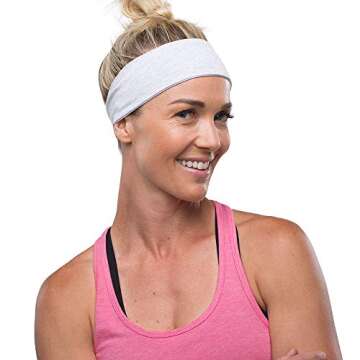 Cariloha Bamboo Cooling Headbands for Women (Light Heather Gray)