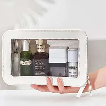 Valentine's Day Gifts Clear Makeup Bag Small, TSA Approved Portable Toiletry Bag with Zipper Cosmetic Travel Bag Makeup Organizer Case Mini Makeup Pouch for Purse Car Organizer Bag for Women Men