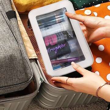 Valentine's Day Gifts Clear Makeup Bag Small, TSA Approved Portable Toiletry Bag with Zipper Cosmetic Travel Bag Makeup Organizer Case Mini Makeup Pouch for Purse Car Organizer Bag for Women Men