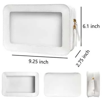 Valentine's Day Gifts Clear Makeup Bag Small, TSA Approved Portable Toiletry Bag with Zipper Cosmetic Travel Bag Makeup Organizer Case Mini Makeup Pouch for Purse Car Organizer Bag for Women Men