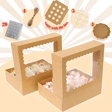 Stylish qiqee 12 Cupcake Boxes - Perfect for Bakery Needs