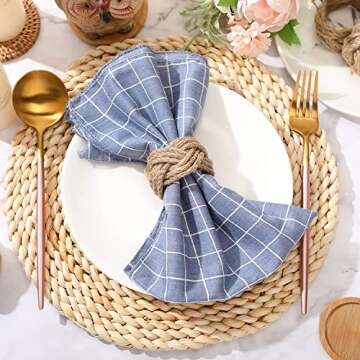 KPAVIR Jute Napkin Rings - Stylish Eco-Friendly Dining