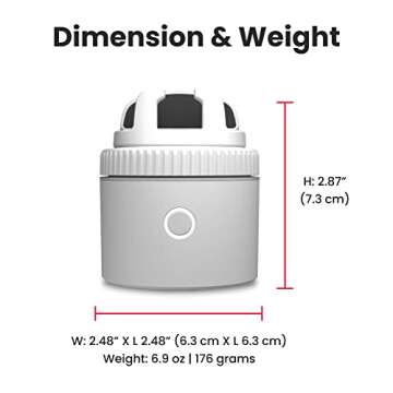 Pivo Pet Lite Pack Auto Pet, Face and Body Tracking, Ai-Powered 360° Rotation Smartphone Holder, Four-Legged Pet Training Content Creator, Auto Zoom Handsfree Photo & Video Recording - White