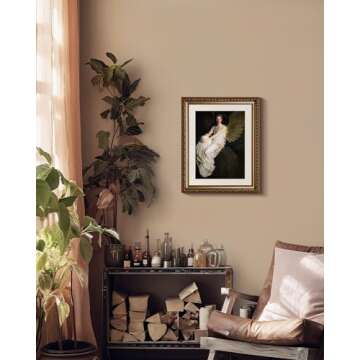 VIYYIEA Gold Framed Wall Art Canvas Print Home Decor Stevenson Angel Wall Prints Vintage America Country Memorial Classical Oil Painting Decorative for Living Room Bedroom Office Wall Decor 13x16in