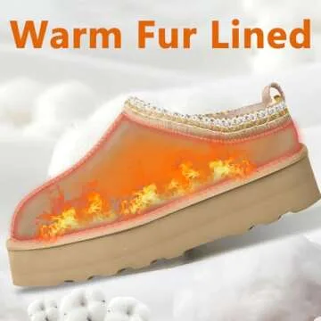 LANSGELING Women's Cozy Fleece Lined Platform Boots - Waterproof, Stylish, Anti-Slip