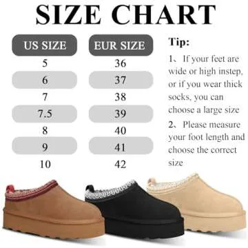 LANSGELING Women's Plush Lined Platform Slippers Boots