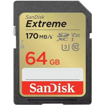SanDisk 64GB Extreme SDXC UHS-I Memory Card - 150MB/s, C10, U3, V30, 4K UHD, SD Card - SDSDXV6-064G-...