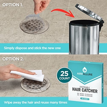 Aire Allure Hair Catcher - 25 Pack for Clean Drains