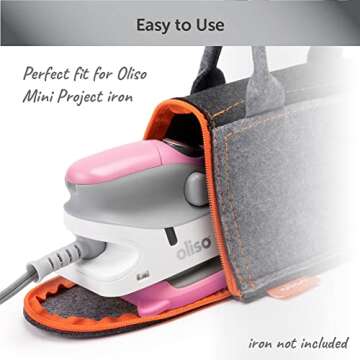 oliso Carry Bag M3Pro and M2Pro mini irons - Fits most mini travel size irons, ideal for travel or storage - Gray