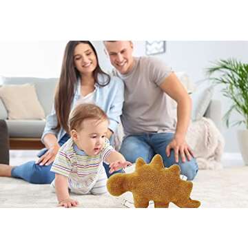 Dino Chicken Nugget Plush,18In Chicken Nugget Pillow Stuffed Toy, Funny Dino Chicken Nuggets Pillow Gifts for Kids Adults Girlfriend Christmas(Stegosaurus)