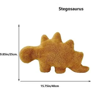 Dino Chicken Nugget Plush,18In Chicken Nugget Pillow Stuffed Toy, Funny Dino Chicken Nuggets Pillow Gifts for Kids Adults Girlfriend Christmas(Stegosaurus)