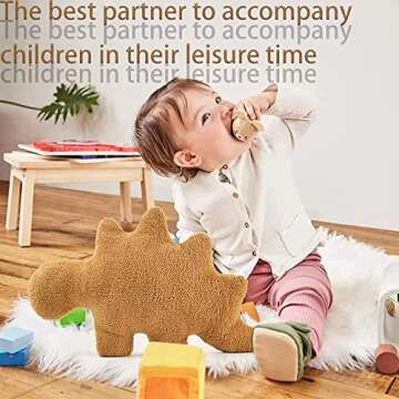 Dino Chicken Nugget Plush,18In Chicken Nugget Pillow Stuffed Toy, Funny Dino Chicken Nuggets Pillow Gifts for Kids Adults Girlfriend Christmas(Stegosaurus)