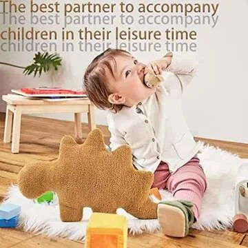 Dino Chicken Nugget Plush,18In Chicken Nugget Pillow Stuffed Toy, Funny Dino Chicken Nuggets Pillow Gifts for Kids Adults Girlfriend Christmas(Stegosaurus)