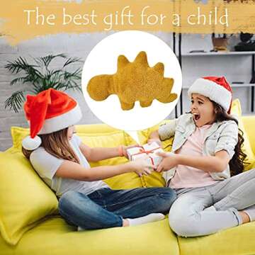 Dino Chicken Nugget Plush,18In Chicken Nugget Pillow Stuffed Toy, Funny Dino Chicken Nuggets Pillow Gifts for Kids Adults Girlfriend Christmas(Stegosaurus)