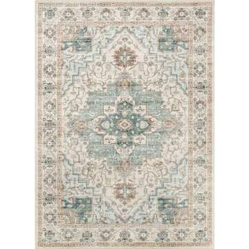 xilixili 6x9 Area Rug - Soft Non-Slip Vintage Washable Carpet