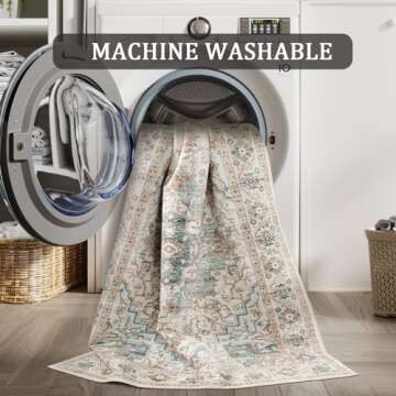 xilixili 6x9 Area Rug - Soft Non-Slip Vintage Washable Carpet