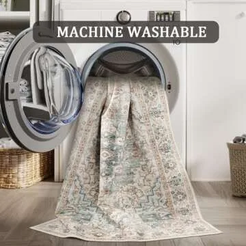 xilixili 6x9 Area Rug - Soft Non-Slip Vintage Washable Carpet