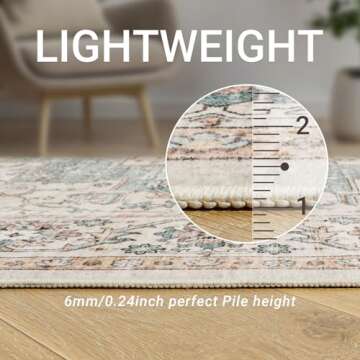 xilixili 6x9 Area Rug - Soft Non-Slip Vintage Washable Carpet