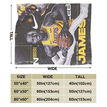 Cozy Le-Bron Ja-mes Flannel Micro Fleece Blanket for All Ages