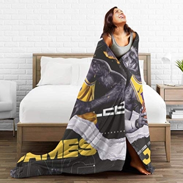 Cozy Le-Bron Ja-mes Flannel Micro Fleece Blanket for All Ages