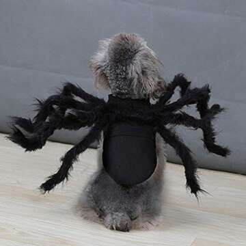 Spider Costume for Halloween Party Decoration, Cosplay Costumes for Small Dogs and Cat, Puppy Dress Up Accessories Black