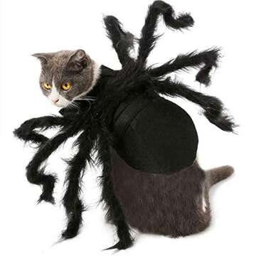 Spider Costume for Halloween Party Decoration, Cosplay Costumes for Small Dogs and Cat, Puppy Dress Up Accessories Black