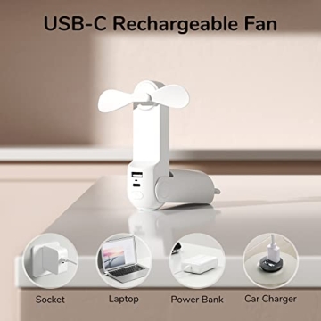 JISULIFE 3 IN 1 Handheld Mini Fan for Summer Coolness