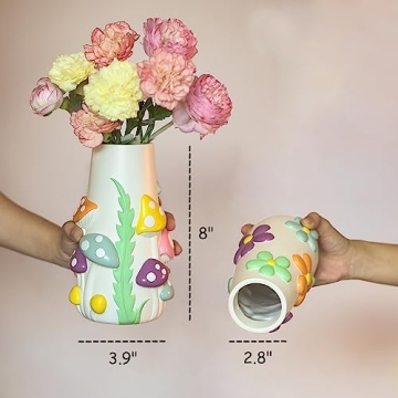 GUGUGO Unique Pastel Flower Vase - Eclectic Home Decor
