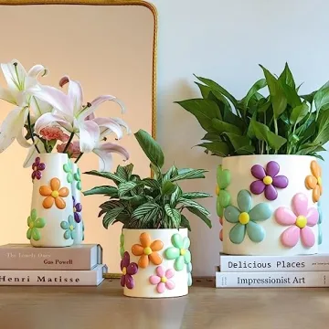GUGUGO Unique Pastel Flower Vase - Eclectic Home Decor