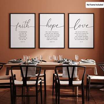 Faith Hope Love Canvas Wall Art - Inspiring Bible Quotes