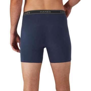 Hanes Mens Underwear Briefs, Cool Dri Moisture-wicking Cotton No-ride-up For Men, Multi-packs Available Boxer, 6 Pack - Dyed Assorted, Small US