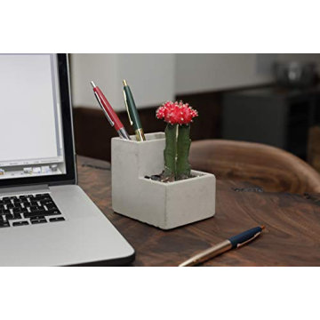 Kikkerland Concrete Desktop Planter - Small Modern Decor