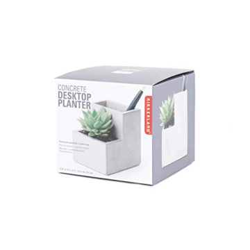 Kikkerland Concrete Desktop Planter - Small Modern Decor