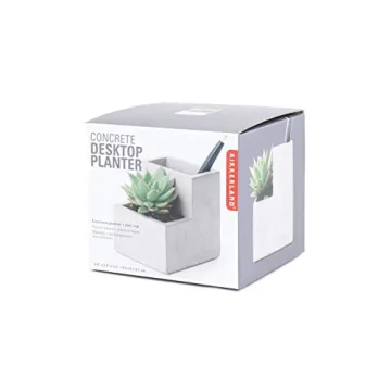 Kikkerland Concrete Desktop Planter - Small Modern Decor