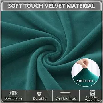 BOGUANG Velvet Tufted Wingback Chair Cover Slipcovers,Stretch Fit Dining Chair Covers,Reusable Washable Soft Spandex Sloping Armchair Cover (Dark Green, Set of 4)