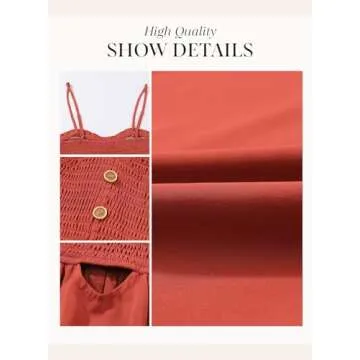 Dokotoo Maxi Dresses for Women 2025 Summer Sleeveless Button Spaghetti Strap Smocked Empire Waist A-Line Casual Sexy Resort Wear Beach Party Cover Up Holiday Dresses Long Sun Dress Orange Small