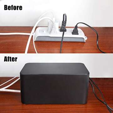 Cable Management Box 2 Pack Stylish Cord Organizer