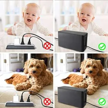 Cable Management Box 2 Pack Stylish Cord Organizer