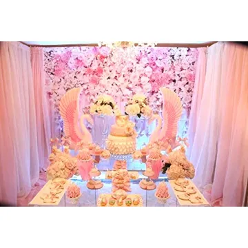 Muzi 7x5ft Pink Floral Backdrop for Events and Photography