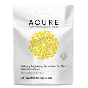 Acure Biocellulose Gel Mask: Brighten with Vitamin C